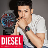 Buy Shop Diesel Mega Chief Chronograph Black Dial Black Steel Strap Watch For Men - DZ4318 USA Online