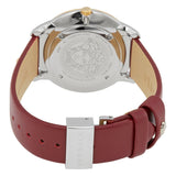 Versace Audrey Quartz Silver Dial Red Leather Strap Watch for Women - VELR00219