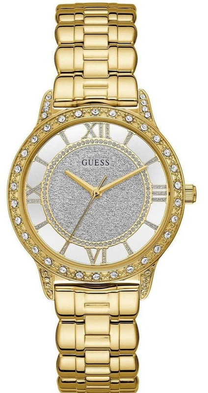 Buy Shop Guess Analog Diamonds Silver Dial Gold Steel Strap Watch For Women - W1013l2 USA Online
