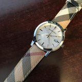 Buy Shop Burberry The City Silver Dial Brown Leather Strap Watch for Women - BU9025 USA Online