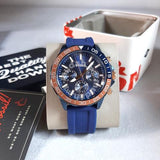 Buy Shop Fossil Bannon Multifunction Blue Dial Blue Silicone Strap Watch for Men - BQ2498 USA Online