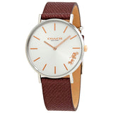 Buy Shop Coach Perry White Dial Brown Leather Strap Watch for Women - 14503154 USA Online