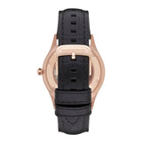 Buy Shop Emporio Armani Meccanico White Skeleton Dial Black Leather Strap Watch For Men - AR1924 USA Online