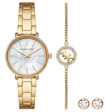 Buy Shop Michael Kors Quartz Mother of Pearl White Dial Gold Steel Strap Watch For Women - MK1065 USA Online