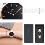 Buy Shop Daniel Wellington Classic Dover Black Dial White Nylon Strap Watch For Women - DW00100310 USA Online