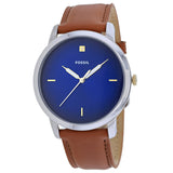 Buy Shop Fossil The Minimalist 3H Blue Dial Brown Leather Strap Watch for Men - FS5499 USA Online