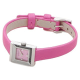 Buy Shop Gucci G-Frame Square Fuchsia Mother of Pearl Dial Fuchsia Leather Strap Watch For Women - YA128533 USA Online