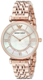 Buy Shop Emporio Armani Gianni T Bar Mother of Pearl Rose Gold Stainless Steel Strap Watch For Women - AR1909 USA Online