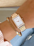 Buy Shop Michael Kors Lake Quartz White Dial Rose Gold Steel Strap Watch For Women - MK3645 USA Online