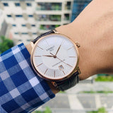Buy Shop Tissot Carson Premium Powermatic 80 White Dial Brown Leather Strap Watch For Men - T122.407.36.031.00 USA Online