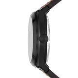 Buy Shop Fossil Everett Automatic Analog Black Dial Brown Leather Strap Watch for Men - ME3207 USA Online