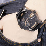 Buy Shop Diesel Little Daddy Chronograph Black Dial Black Leather Strap Watch For Men - DZ7291 USA Online