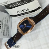 Buy Shop Guess Phoenix Blue Dial Brown Leather Strap Watch for Men - GW0386G2 USA Online