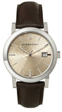 Burberry The City Gold Dial Brown Leather Strap Watch for Men - BU9011