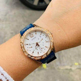 Buy Shop Guess Swirl Analog Quartz White Dial Blue Rubber Strap Watch for Women - W1096L4 USA Online