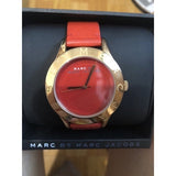 Marc Jacobs Blade Red Dial Red Leather Strap Watch for Women - MBM1204