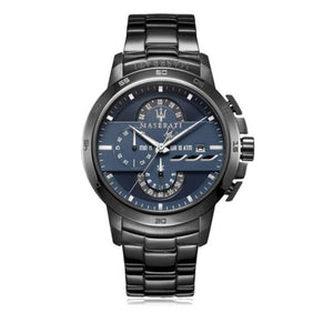 Buy Shop Maserati Ingegno Tachymeter Blue Dial Black Steel Strap Watch For Men - R8873619001 USA Online