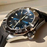 Buy Shop Tag Heuer Aquaracer Quartz Blue Dial Black Rubber Strap Watch for Men - WAY1112.FT8021 USA Online