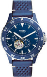 Buy Shop Fossil Crewmaster Sports Automatic Blue Dial Blue Leather Strap Watch for Men - ME3149 USA Online