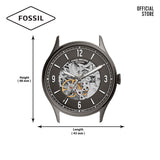 Buy Shop Fossil Forrester Automatic Skeleton Grey Dial Brown Leather Strap Watch for Men - ME3178 USA Online