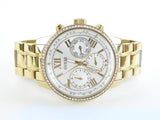 Buy Shop Guess Multi-function Diamonds White Dial Gold Steel Strap Watch for Women - W0559L2 USA Online