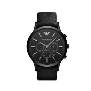 Buy Shop Emporio Armani Sportivo Chronograph Black Dial Black Leather Strap Watch For Men - AR2461 USA Online