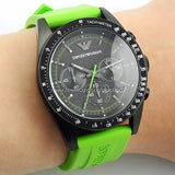 Buy Shop Emporio Armani Sports Analog Black Dial Green Rubber Strap Watch For Men - AR6115 USA Online