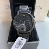 Buy Shop Emporio Armani Luigi Chronograph Black Dial Black Steep Strap Watch For Men - AR11045 USA Online