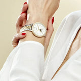 Buy Shop Fossil Jacqueline Analog Moonphase Mother of Pearl White Dial Two Tone Steel Strap Watch for Women - ES5166 USA Online