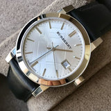 Buy Shop Burberry The City Silver Dial Black Leather Strap Watch for Women - BU9106 USA Online