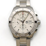 Tag Heuer Aquaracer Caliber 16 Automatic Chronograph White Dial Silver Steel Strap Watch for Men - CAY2111.BA0927