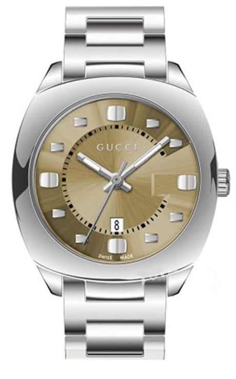 Buy Shop Gucci Vintage Diamonds Brown Dial Silver Steel Strap Watch For Men - YA142409 USA Online