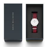 Buy Shop Daniel Wellington Roselyn 3A Petite White Dial Ruby Red NATO Strap Watch For Women - DW00100292 USA Online