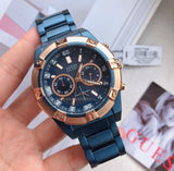 Buy Shop Guess Jolt Analog Blue Dial Blue Steel Strap Watch for Men - W0377G4 USA Online