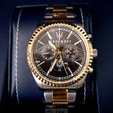 Buy Shop Maserati Competizione Chronograph Black Dial Two Tone Steel Strap Watch For Men - R8853100016 USA Online