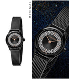 Buy Shop Calvin Klein Minimal Diamonds Black Dial Black Mesh Bracelet Watch for Women - K3M2342R USA Online