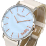 Buy Shop Coach Perry Blue Mother of Pearl Dial White Leather Strap Watch for Women - 14503270 USA Online