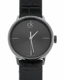 Calvin Klein Accent Black Dial Black Leather Strap Watch for Women  - K2Y2Y1C3