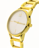 Buy Shop Calvin Klein Stately Silver Dial Gold Steel Strap Watch for Women - K3G23526 USA Online