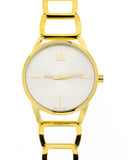 Buy Shop Calvin Klein Stately Silver Dial Gold Steel Strap Watch for Women - K3G23526 USA Online