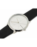 Buy Shop Calvin Klein Minimal Silver Dial Black Leather Strap Watch for Men - K3M211CY USA Online