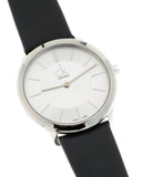Buy Shop Calvin Klein Minimal Silver Dial Black Leather Strap Watch for Women - K3M221C6 USA Online