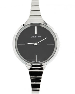 Buy Shop Calvin Klein Lively Black Dial Silver Steel Strap Watch for Women - K4U23121 USA Online