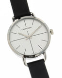Buy Shop Calvin Klein Evan White Dial Black Leather Strap Watch for Women - K7B231CY USA Online