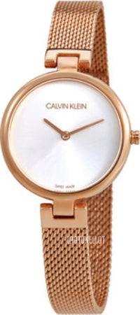 Buy Shop Calvin Klein Authentic Silver Dial Rose Gold Mesh Bracelet Watch for Women - K8G23626 USA Online