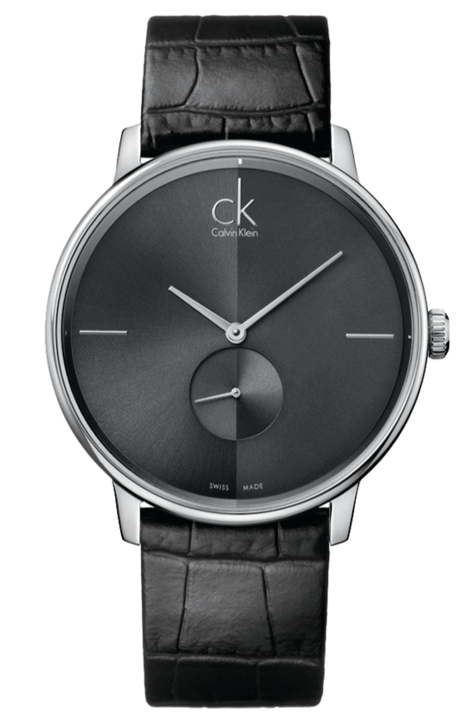 Buy Shop Calvin Klein Accent Black Dial Black Leather Strap Watch for Men - K2Y211C3 USA Online