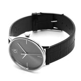Buy Shop Calvin Klein Accent Black Dial Black Leather Strap Watch for Men - K2Y2X1C3 USA Online