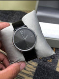 Buy Shop Calvin Klein Accent Black Dial Black Leather Strap Watch for Women - K2Y2Y1C3 USA Online
