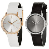 Buy Shop Calvin Klein Accent Black Dial Black Leather Strap Watch for Women - K2Y2Y1C3 USA Online