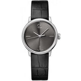 Buy Shop Calvin Klein Accent Black Dial Black Leather Strap Watch for Women - K2Y2Y1C3 USA Online
